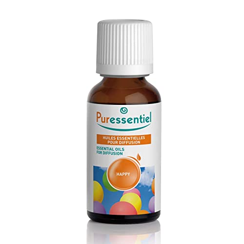 Puressentiel - Essential Oils for Diffusion - Happy Blend - Aromatherapy - Therapeutic, Gentle, Sweet, Scented Oil - Pure, Natural and Vegan - 1 fl oz Bottle