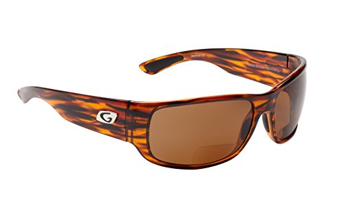 Guideline Eyegear Wake Polarized Bifocal Sunglass with Freestone Brown Lens, Shiny Tiger Tortoise Frame (+2.00)