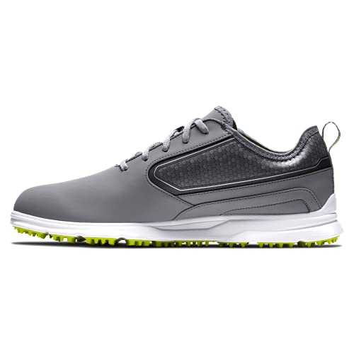 11 FootJoy Men's Superlites XP Golf Shoe, Grey/Lime