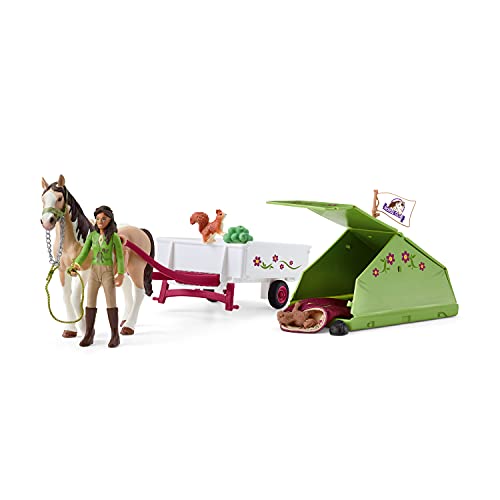 Schleich Horse Club, Horse Toys for Girls and Boys, Sarah's Camping Adventure Horse Set with Horse Toy, 12 Pieces, Ages 5+