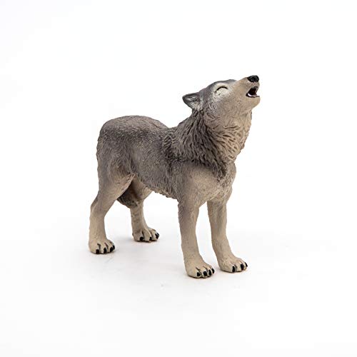 Papo -Hand-Painted - Figurine -Wild Animal Kingdom - Howling Wolf -50171 -Collectible - for Children - Suitable for Boys and Girls- from 3 Years Old