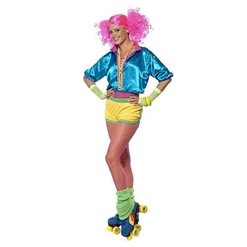 Smiffys womens Skater Girl Adult Sized Costume, Neon, M - US Size 10-12