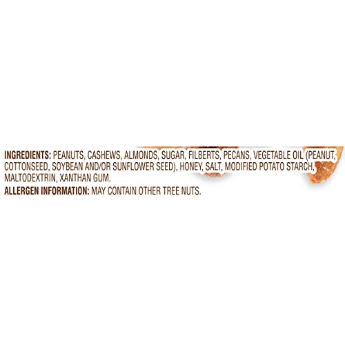 Fisher Snack Honey Roasted Mixed Nuts with Peanuts, 24 Ounces, Peanuts, Cashews, Almonds, Filberts, Pecans