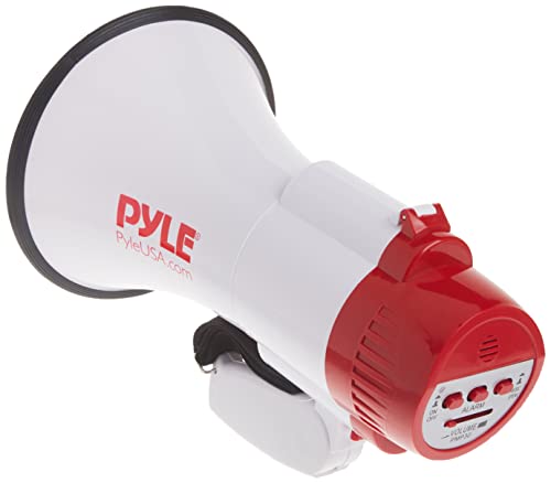 Pyle Megaphone Speaker Lightweight Bullhorn - Built-in Siren, Adjustable Volume Control and 800 Yard Range - PMP30