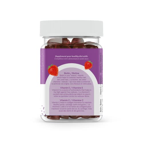 Hello Bello Hair, Skin + Nails Gummy Vitamins – Biotin, Vitamin E Vegan Non-GMO Gummies 75 ct (1 Pack)