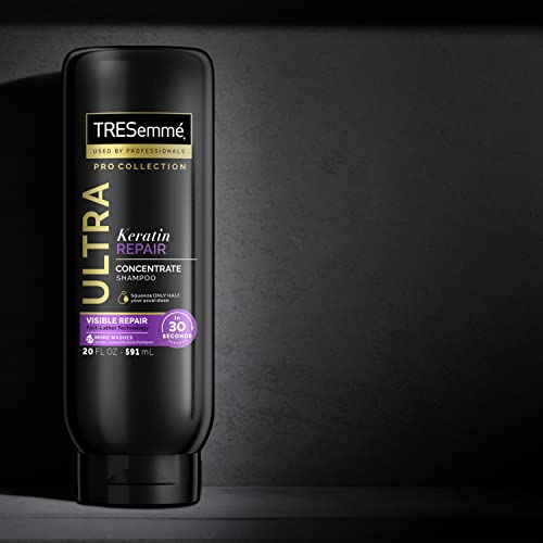 TRESemmé Ultra Keratin Repair Concentrate Shampoo for Damaged Hair, Visible Repair in 30 Seconds, Fast-Lather Technology and 2X More Washes 20 oz