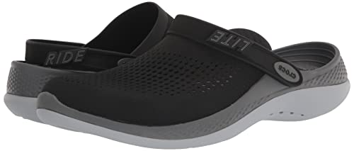 Crocs Unisex LiteRide 360 Clogs, Black/Slate Grey, 9 Men/11 Women