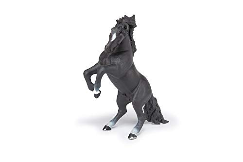 Papo - Hand-Painted - Figurine - Horses,Foals and Ponies - Black Reared Up Horse Figure-51522 - Collectible - for Children - Suitable for Boys and Girls - from 3 Years Old