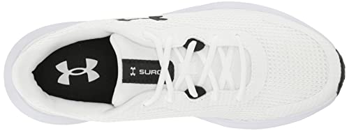 Under Armour Men's Surge 3 Road Running Shoe, White (100)/Black, 10.5