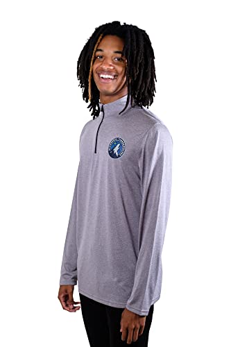 Ultra Game NBA Men's Quarter Zip Long Sleeve Pullover T-Shirt