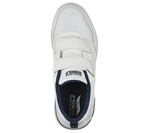 Skechers Men's Go Arch Fit Golf Shoe Sneaker, White/Navy 2 Strap, 9.5