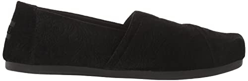 TOMS Women's Alpargata Recycled Cotton Canvas” Loafer Flat, Black Floral, 8.5