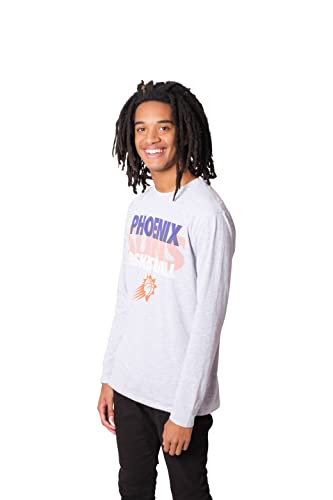 Ultra Game NBA Phoenix Suns Mens Supreme Long Sleeve Pullover Tee Shirt, Heather Gray, XX-Large
