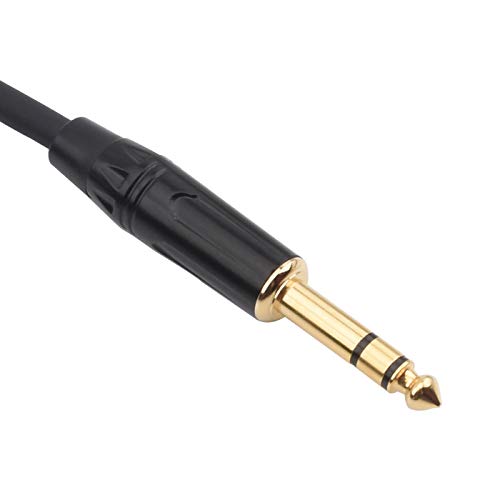 tisino XLR Female to 1/4 Inch (6.35mm) TRS Jack Lead Balanced Signal Interconnect Cable XLR to Quarter inch Patch Cable - 3.3 Feet