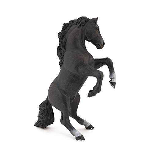 Papo - Hand-Painted - Figurine - Horses,Foals and Ponies - Black Reared Up Horse Figure-51522 - Collectible - for Children - Suitable for Boys and Girls - from 3 Years Old