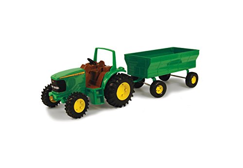 TOMY John Deere Kids Tractor Toy with Flarebox Wagon Set, 8 Inches