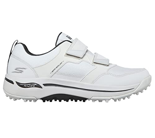 Skechers Men's Go Arch Fit Golf Shoe Sneaker, White/Navy 2 Strap, 9