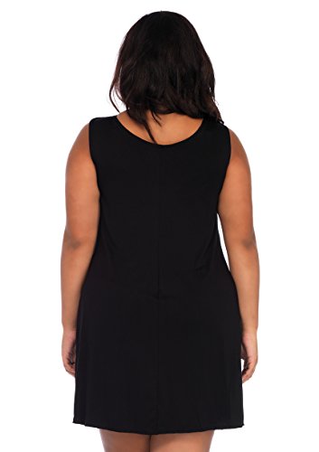 Leg Avenue Women's Casual Jersey Shirt Dress, Black Pumpkin, 3X / 4X