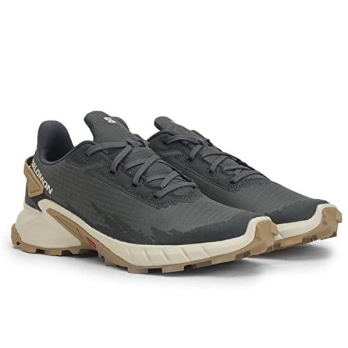 Salomon Men's ALPHACROSS 4 Hiking Shoe, Ebony/Rainy Day/Phantom, 9.5