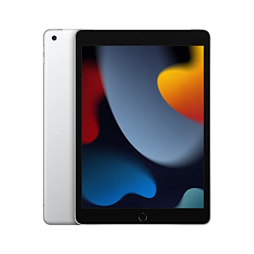 Apple iPad (9th Generation): with A13 Bionic chip, 10.2-inch Retina Display, 64GB, Wi-Fi + 4G LTE Cellular, 12MP front/8MP Back Camera, Touch ID, All-Day Battery Life – Silver