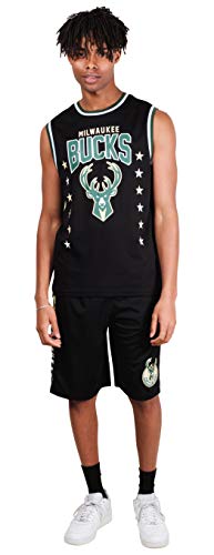 Ultra Game NBA Milwaukee Bucks Mens Jersey Sleeveless Muscle T-Shirt, Black, Medium