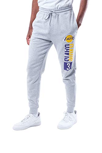 Ultra Game NBA Los Angeles Lakers - Anthony Davis Mens Active Fleece Jogger, Heather Charcoal, Medium