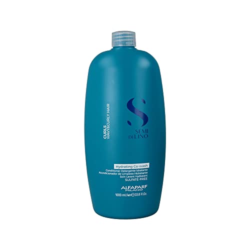 Alfaparf Milano Semi Di Lino Curls Hydrating Sulfate Free Co-Wash for Wavy and Curly Hair - Hydrates and Nourishes - Reduces Frizz - Protects Against Humidity - Vegan-Friendly Formula - 33.8 fl. oz.