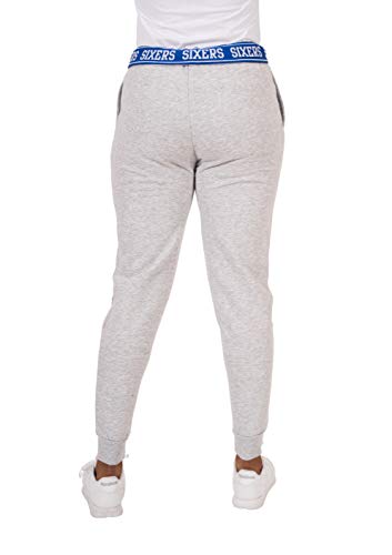 Ultra Game NBA Philadelphia 76ers Womens Jogger Pants Active Basic Fleece Sweatpants , Heather Gray, Medium
