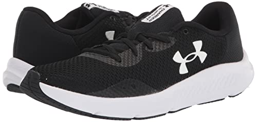 Under Armour Women's Charged Pursuit 3 Running Shoe, Black (001)/White, 5.5
