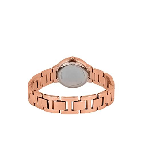 Fossil Women's Virginia Quartz Stainless Steel Three-Hand Watch, Color: Rose Gold Glitz (Model: ES3284)