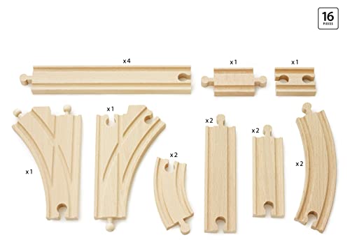 BRIO World 33402 Expansion Pack Intermediate | Wooden Train Tracks for Kids Age 3 and Up