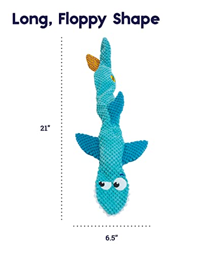 Petstages Stuffing-Free Floppy Shark Plush Dog Toy, Large