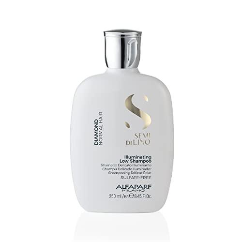 Alfaparf Milano Semi Di Lino Diamond Shine Illuminating Low Shampoo - Sulfate Free - For Normal Hair - Paraben and Paraffin Free - Safe on Color Treated Hair - Professional Salon Quality, 8.45 Fl Oz
