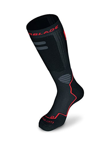 Rollerblade High Performance Men's Socks, Inline Skating, Multi Sport, Black and Red, Medium