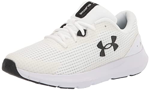 Under Armour Women's Surge 3 Running Shoe, White (100)/Black, 10.5