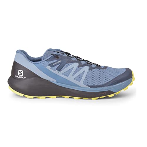 Salomon Sense Ride 4 Trail Running Shoes for Men, Copen Blue/Black/Evening Primrose, 10.5