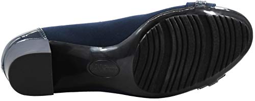 9 M US Anne Klein Sport Women's Guardian Leather Dress Pump Shoes Navy