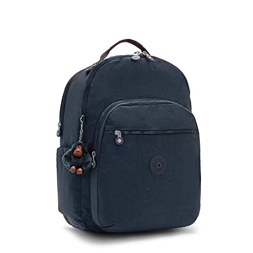 Kipling Women's Seoul Extra Large 17” Device Backpack, Durable, Roomy with Padded Shoulder Straps, School Bag, True Blue Tonal 2, 13.5' L x 18.25' H x 7.75' D