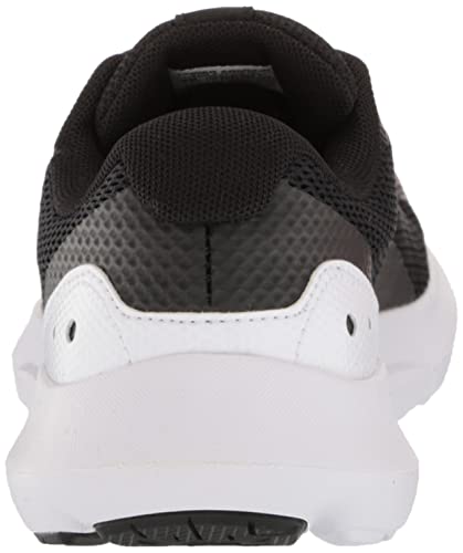 Under Armour Boy's Surge 3 Running Shoe, Black (001)/White, 3.5 Big Kid