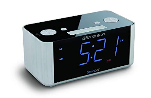 Emerson SmartSet Alarm Clock Radio, USB port for iPhone/iPad/iPod/Android and Tablets, CKS1708