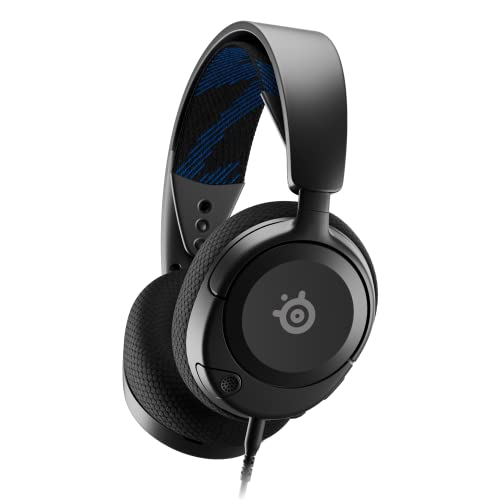 SteelSeries New Arctis Nova 1P Multi-System Gaming Headset — Hi-Fi Drivers — 360° Spatial Audio — Comfort Design — Durable — Lightweight — Noise-Cancelling Mic — PS5/PS4, PC, Xbox, Switch - Black