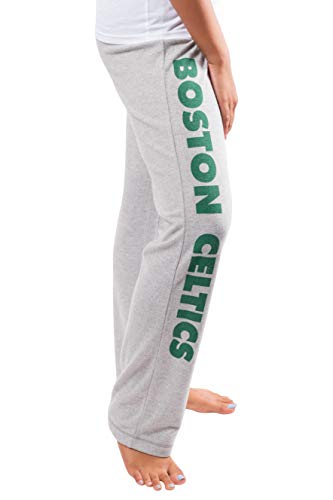 Ultra Game Women's NBA Sleepwear Super Soft Hacci Pajama Loungewear Pants, Boston Celtics, Heather Gray, Large