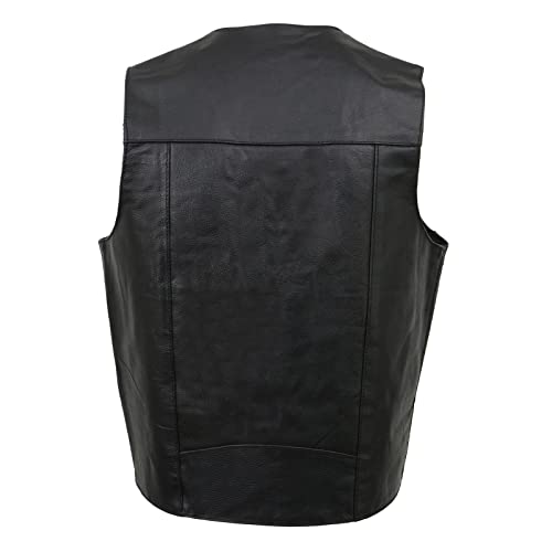 EVENT LEATHER EL5310 Black Motorcycle Leather Vest for Men - Riding Club Adult Motorcycle Vests - X-Large