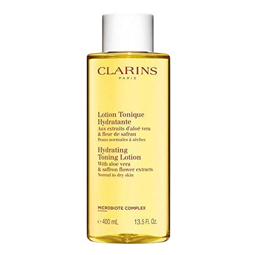 Clarins Hydrating Toning Lotion with Aloe Vera and Saffron Flower Ext Normal to Dry Skin 13.5 Ounce,Clear