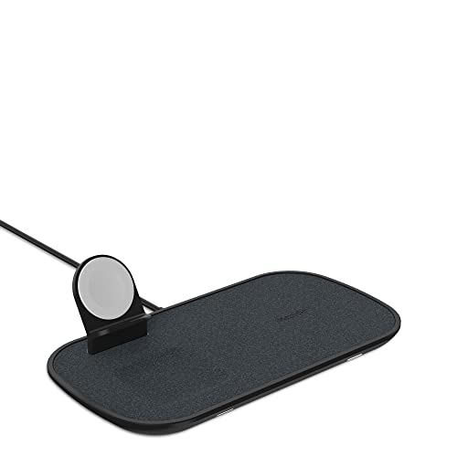 mophie 3-in-1 Wireless Charging Pad - 7.5W Qi-Certified for Fast Charging, Compatible with iPhone 11, 12, 11/12 Pro/Pro Max, XS Max, XS, XR, X, iPhone 8| 8 Plus, AirPods and Apple Watch (Black)