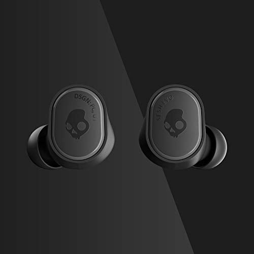 Skullcandy Sesh Evo True Wireless In-Ear Bluetooth Earbuds Compatible with iPhone and Android / Charging Case and Microphone / Great for Gym, Sports, and Gaming IP55 Water Dust Resistant - Black