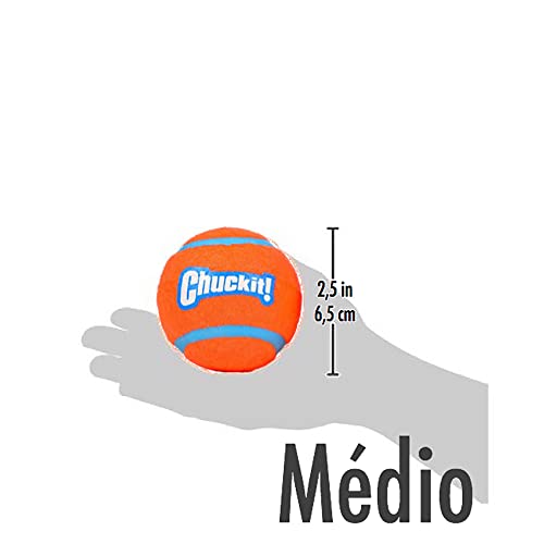 Chuckit Dog Tennis Ball Dog Toy, Medium (2.5 Inch Diameter) for dogs 20-60 lbs, Pack of 4