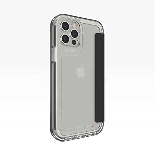 GEAR4 Wembley Flip Wilma Compatible with iPhone 12 Plus/iPhone 12 Pro 6.1 Case, Advanced Impact Protection with Integrated D30 Technology, Anti-Yellowing, Phone Cover - Transparent