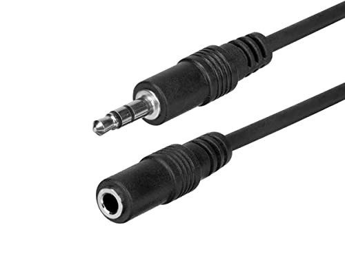 Monoprice Stereo Extension Cable - 75 Feet - Black | 3.5mm Plug/Jack Male/Female