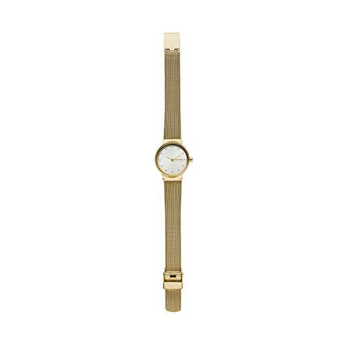 Skagen Women's Freja Quartz Watch with Stainless Steel Mesh Strap, Gold, 12 (Model: SKW2717)